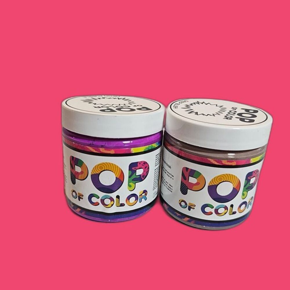 POP of Color Shock Paint – Set of 2 Acrylic Craft Paint Jars – Purple & Brown –